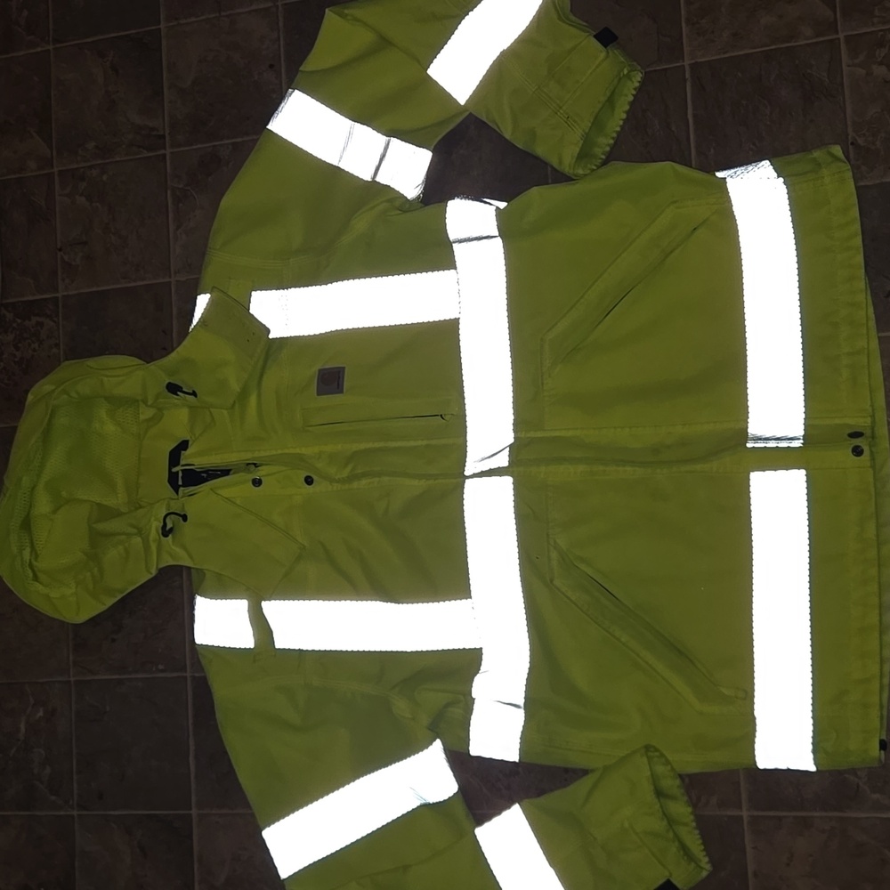 Carhartt Men's High-Visibility Waterproof Class 3 Sherwood Jacket Size M - Picture 2 of 13